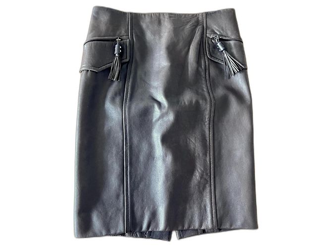 Saia de couro Yves Saint Laurent