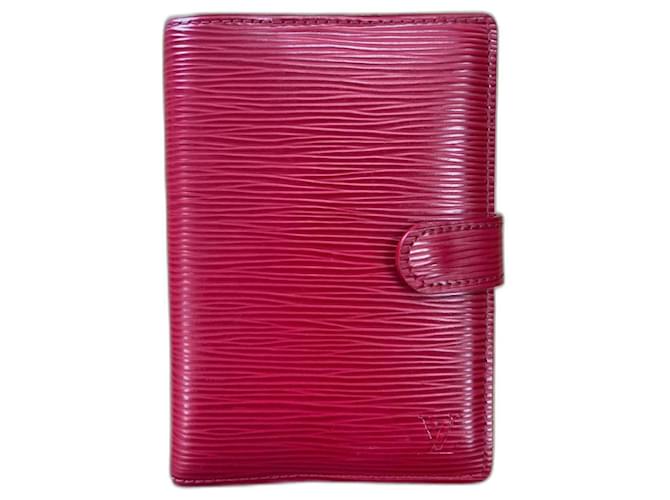 Louis Vuitton PM-Agenda Rot Leder  ref.972262