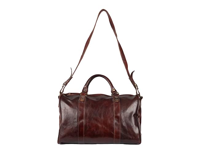 Autre Marque I Medici Carry on Duffel Bag Dark red Leather  ref.972277