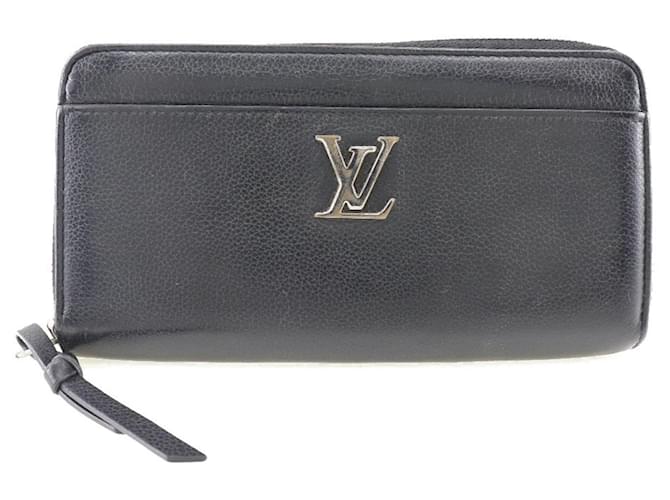 Zippy Louis Vuitton Portefeuille flink Schwarz Leder  ref.972359