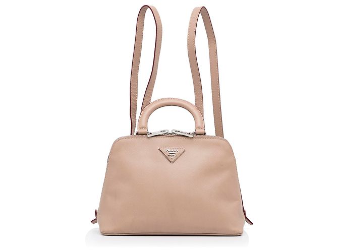 Prada Mochila Saffiano Lux Promenade Marrom Carne