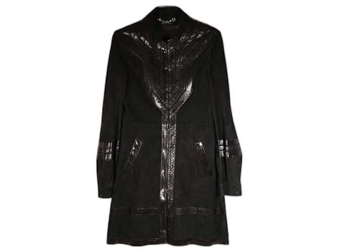 Incroyable veste de défilé Gucci Tom Ford avec Python Cuirs exotiques Noir  ref.972656