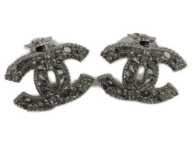 ***Pendientes marca coco CHANEL Plata