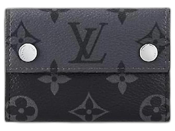 Louis Vuitton Carteira compacta LV Discovery nova Cinza antracite Lona  ref.972766