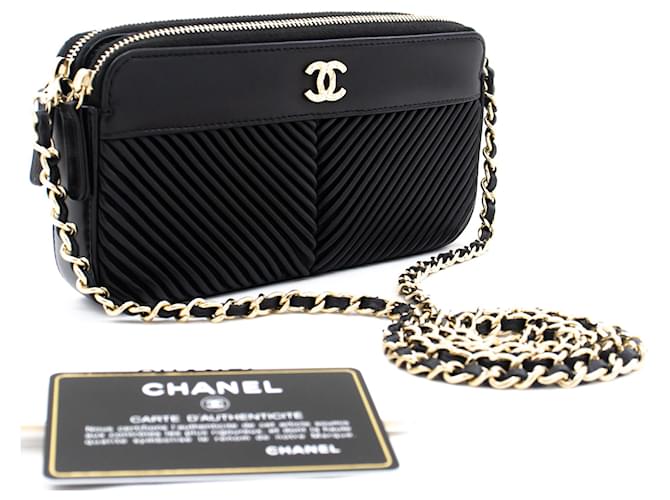 Handbags Chanel Chanel V-Stitch Lambskin Wallet on Chain Woc Double Zip Chain Bag
