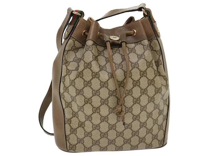 GUCCI-Sherry-GG-Canvas-Leather-Shoulder-Bag-Beige-Brown-27639