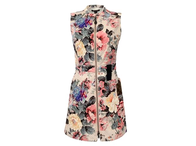 Ärmelloses Kleid aus Baumwolldenim mit mehreren Blumenmustern von Louis Vuitton Mehrfarben Baumwolle  ref.973016