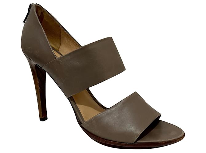 Taupe high heeled Bottega Veneta sandals Leather  ref.973019