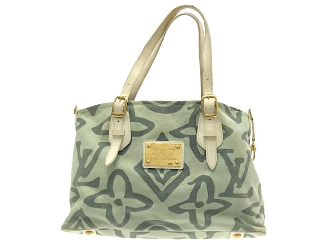 Louis Vuitton Tahitienne Green Canvas Tote Bag (Pre-Owned)