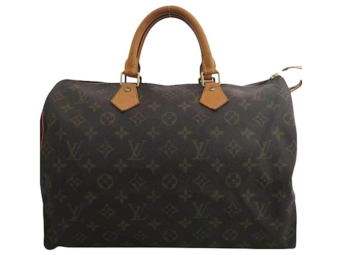 Louis Vuitton Speedy 35 Brown Cloth  ref.973679