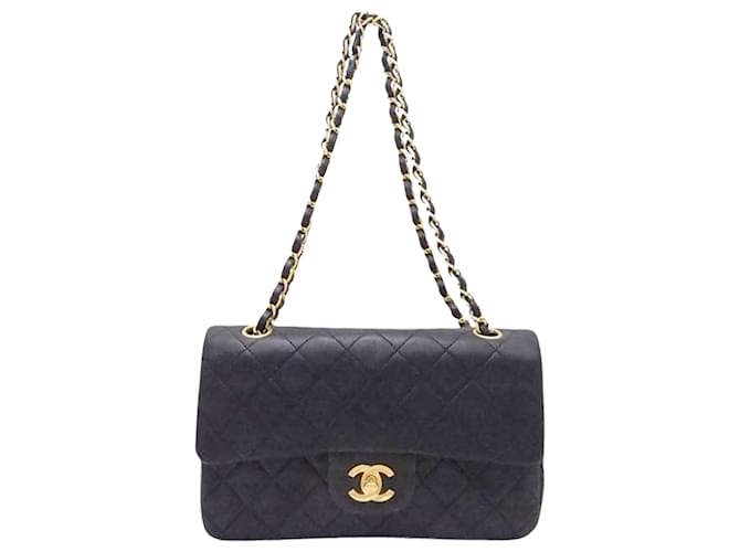 Timeless Chanel Double flap Black Leather  ref.973743