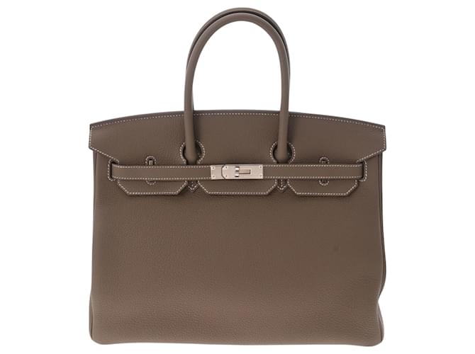 Hermès Birkin 35 Grey Leather  ref.974282