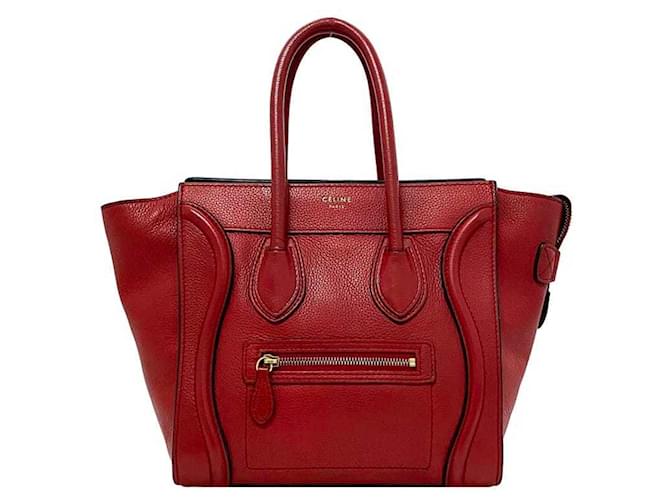 Céline Luggage Red Leather  ref.974548