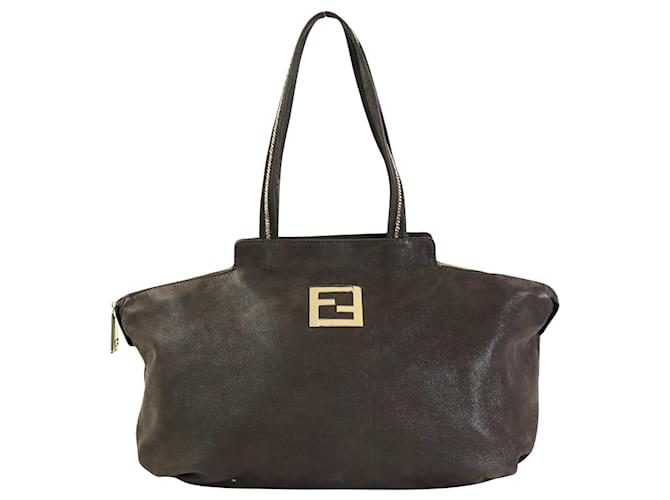 Fendi Mamma Baguette Brown Leather  ref.975119