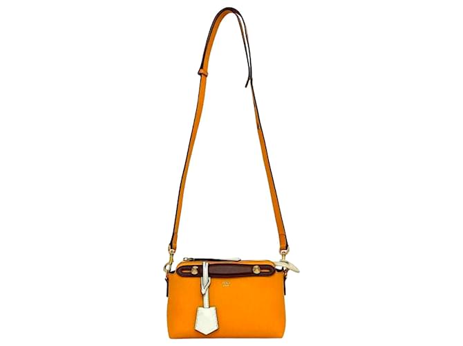 Fendi By The Way Mini Orange Leather  ref.975436
