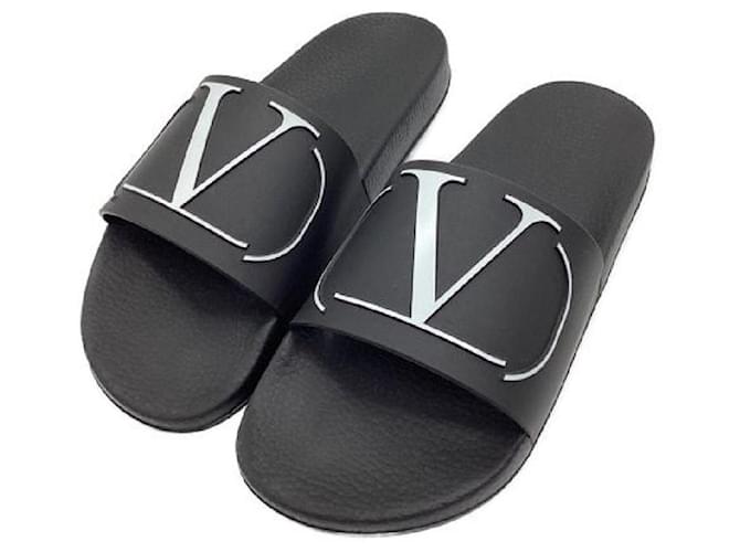 ****VALENTINO GARAVANI Logo Black Sandals  ref.975700