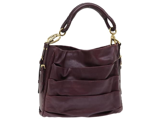 Christian Dior Hobo Sac bandoulière Cuir Rouge 09-MA-0190 Authentification4586  ref.975766