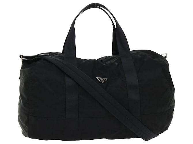 Prada, Bags, Prada Boston Bag Nylon Travel Bag Black