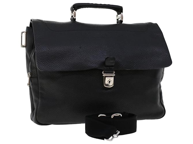 BALLY Hand Bag Leather 2way Shoulder Bag Black Auth cl613  ref.975803
