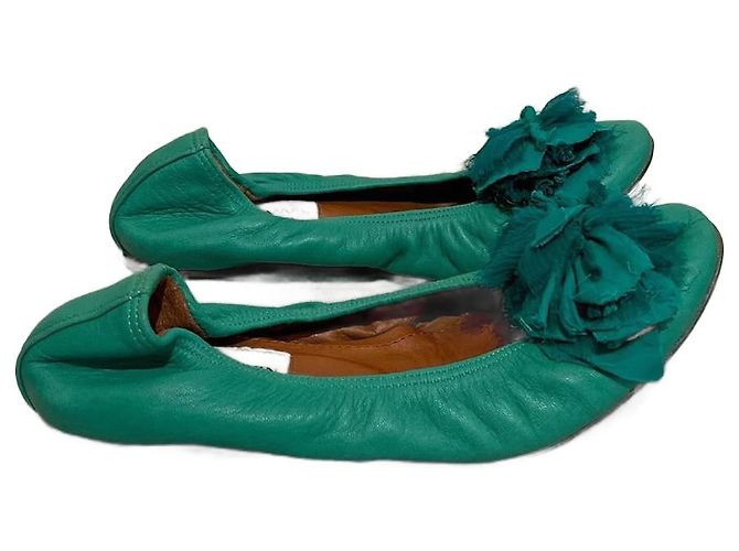 Bailarinas LANVIN T.EU 36 Cuero Verde