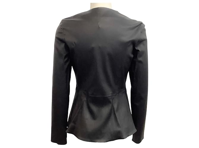 Autre Marque Susan Bender Black Leather Hipzip Jacket  ref.975930