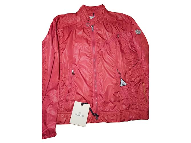 Moncler Men Coats Outerwear Red Nylon  ref.975960