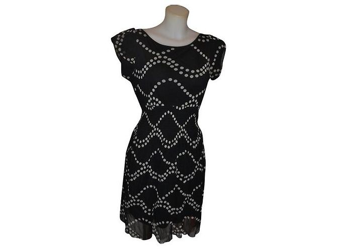 Marella Gepunktetes Minikleid Schwarz Weiß