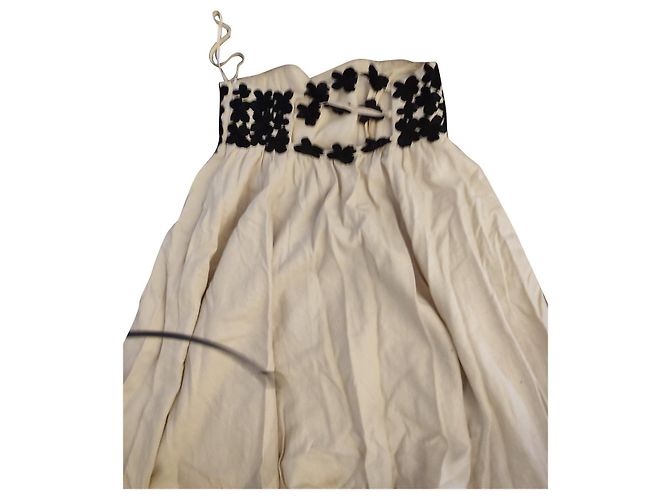 Abito Tibi in lino nero e beige