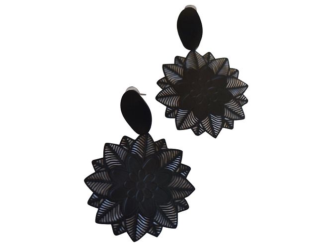 Boucles d'oreilles Underground en métal noir