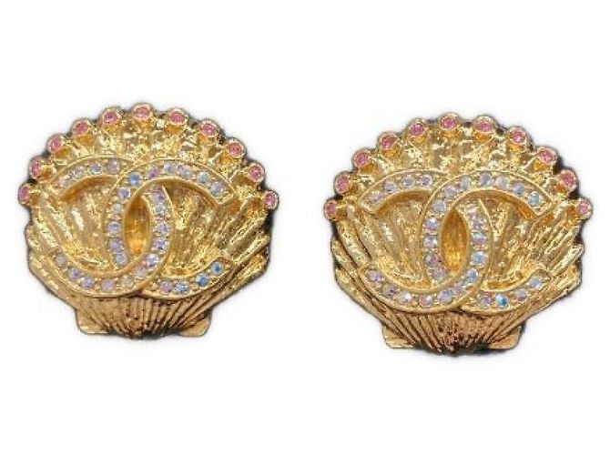 ***Pendientes marca coco CHANEL Dorado 