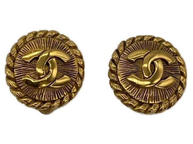 ***CHANEL Cocomark Runde Ohrringe Golden
