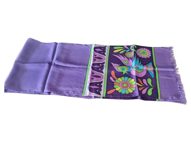Autre Marque long scarf never used Purple Silk  ref.976215