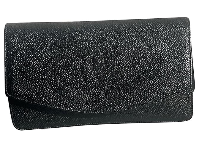 Chanel card pouch Black Leather  ref.976230
