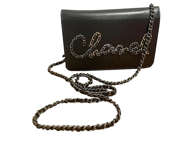 Wallet On Chain WOC Chanel Black Leather ref.976233 - Joli Closet