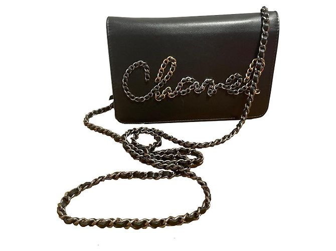 Wallet On Chain WOC Chanel Nero Pelle