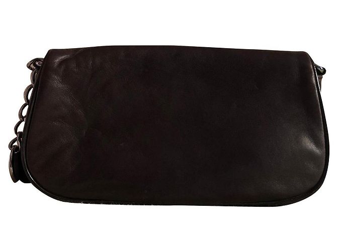 Cambon CC Chanel Camelia 5 su patta in pelle di agnello marrone Marrone scuro