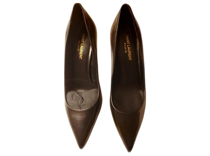 Saint Laurent Seta calf leather heels black