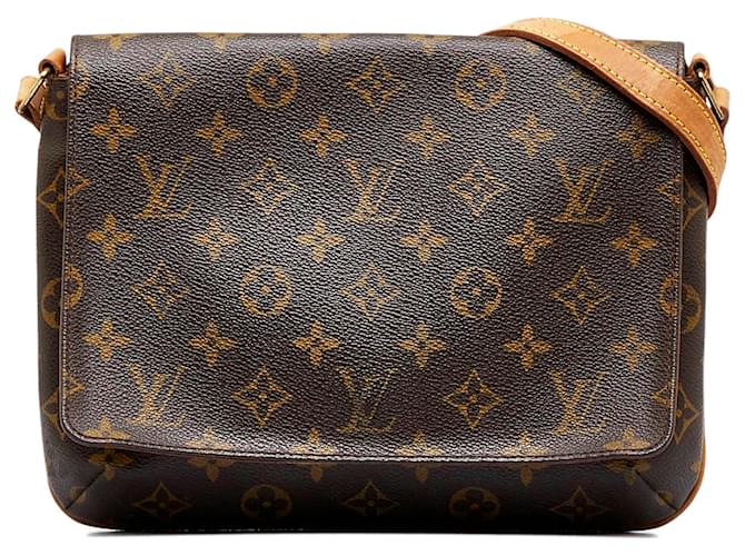 Louis Vuitton Musette Tango Brown Canvas Shoulder Bag (Pre-Owned)