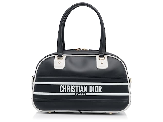 Dior Black Medium Dior Vibe Bowling Bag Leather Pony-style calfskin  ref.976294