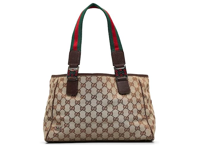 Gucci Monogram Web Gg Canvas Tote Bag