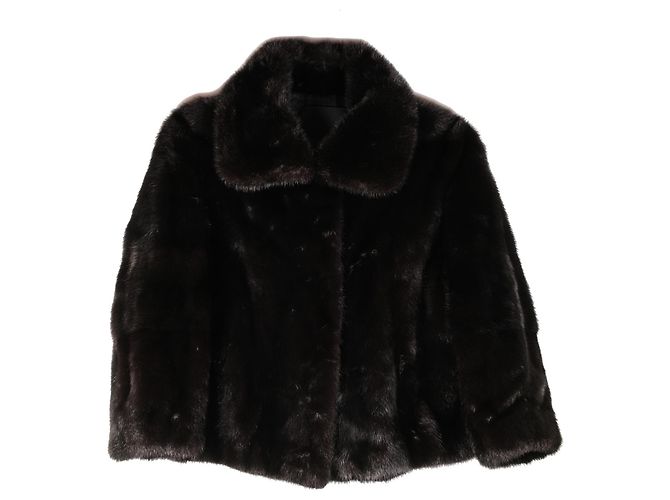 Amazing Fendi Mink Jacket Black Coat