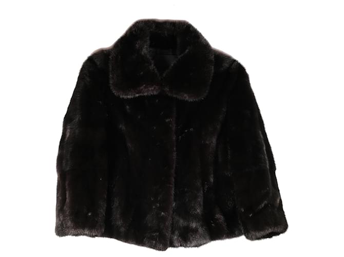 Incredibile giacca di visone Fendi Cappotto nero Pelliccia  ref.976384