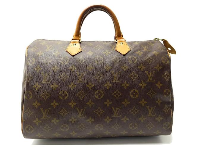Louis Vuitton, Bags, Louis Vuitton Speedy Handbag Monogram Canvas 35  Brown