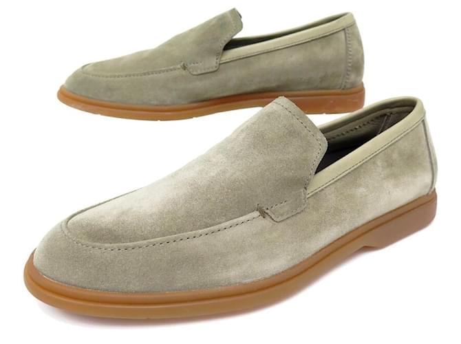 NEW BERLUTI LATITUDE SCRITTO S SHOES5014 Church´s Loafers 5.5 39.5 Loafers Beige Suede  ref.976486