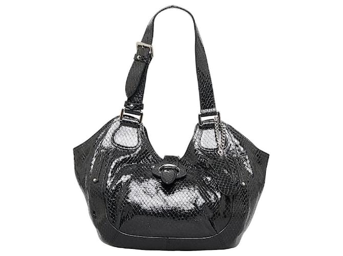 Céline Embossed Leather Shoulder Bag WD-SA-0059 Black  ref.976525