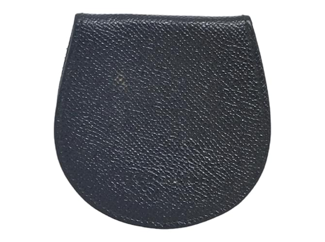 Bulgari Leather Coin Pouch Black Pony-style calfskin  ref.976530