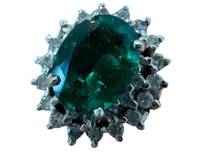 Autre Marque Anillos Verde oscuro Diamante  ref.976590