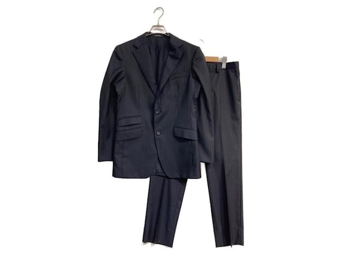 ***platinum COMME CA  Setup suit fully lined Loro Piana striped suit navy Navy blue Wool  ref.976603