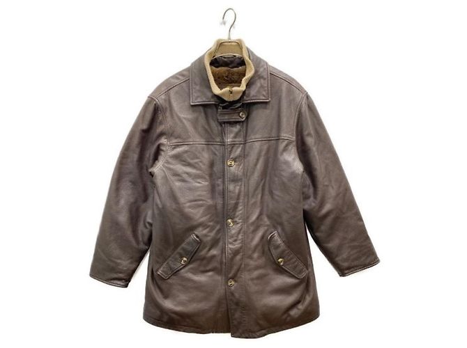 *** LORO PIANA Lederjacke mit Nutria-Fellfutter Braun