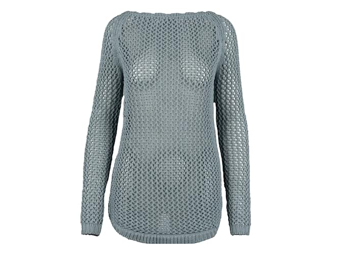 Ermanno Scervino Crochet Sweater  Blue Cotton  ref.976725